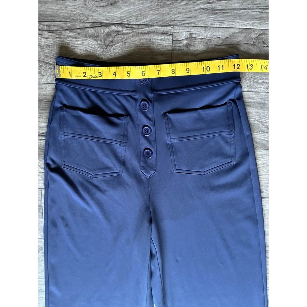 Halara XS Petite Wide Leg High Waist Navy Stretch Pants Button Front NWT - Picture 7 of 16
